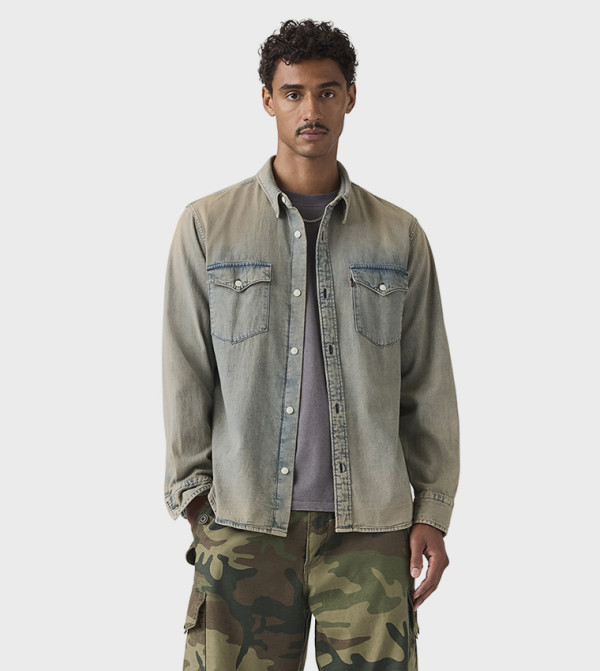 Long Sleeves Western Denim Shirt