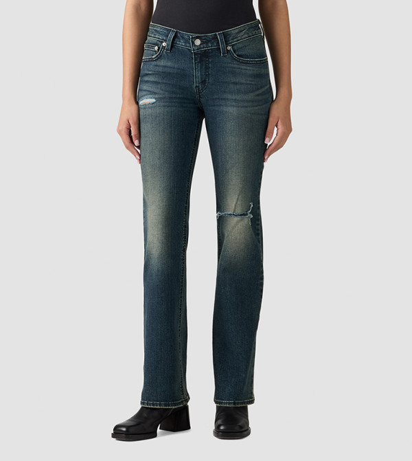 Ripped Superlow Bootcut Jeans