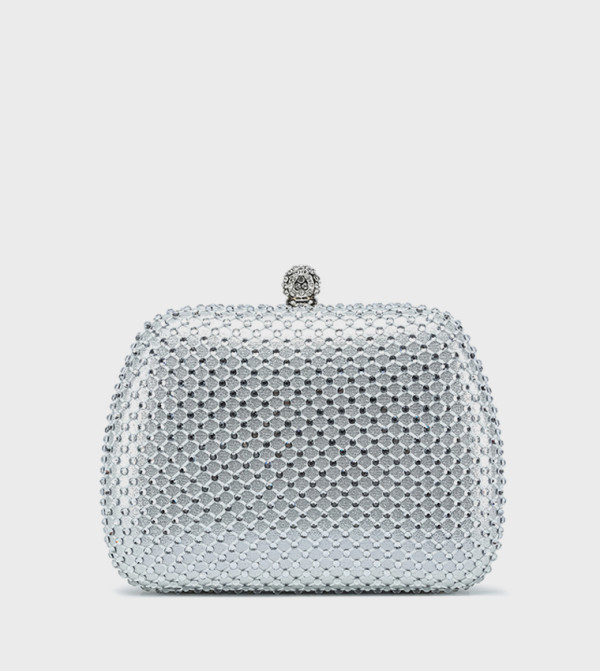 Embellished Push Lock Clutch