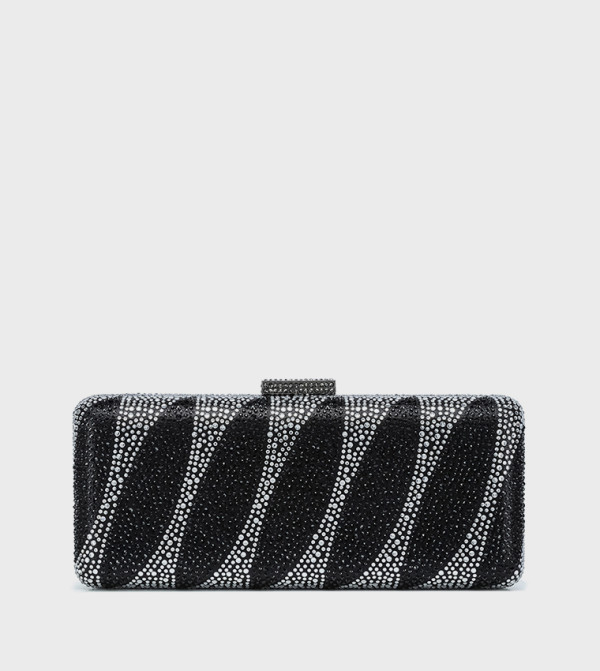 Embellished Push Lock Long Clutch