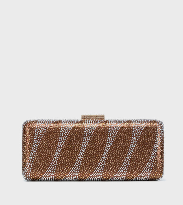 Embellished Push Lock Long Clutch