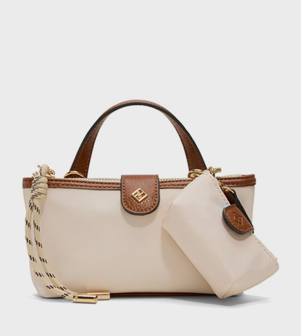 ADINA Contrast Trim Handheld Bag with Purse