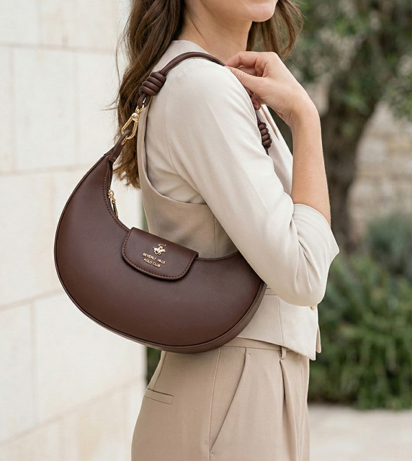 Solid Knot Handle Hobo Bag