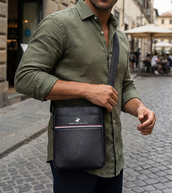 Logo Detail Zippered Crossbody Bag