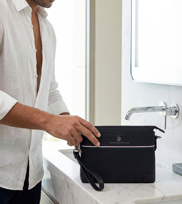 Logo Detail Zippered Pouch