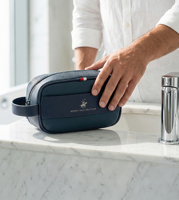 Logo Detail Zippered Toiletry Bag