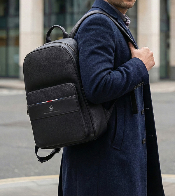 Logo Detail Zippered Backpack