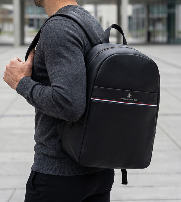 Logo Detail Zippered Backpack