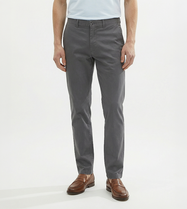 DENTON 1985 Solid Button Closure Trousers