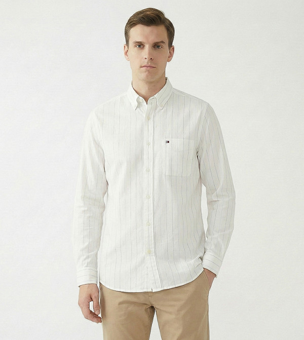 Striped Button Down Long Sleeves Shirt