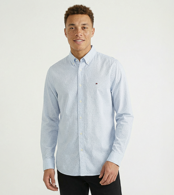 قميص فليكس بوبلين كم طويل