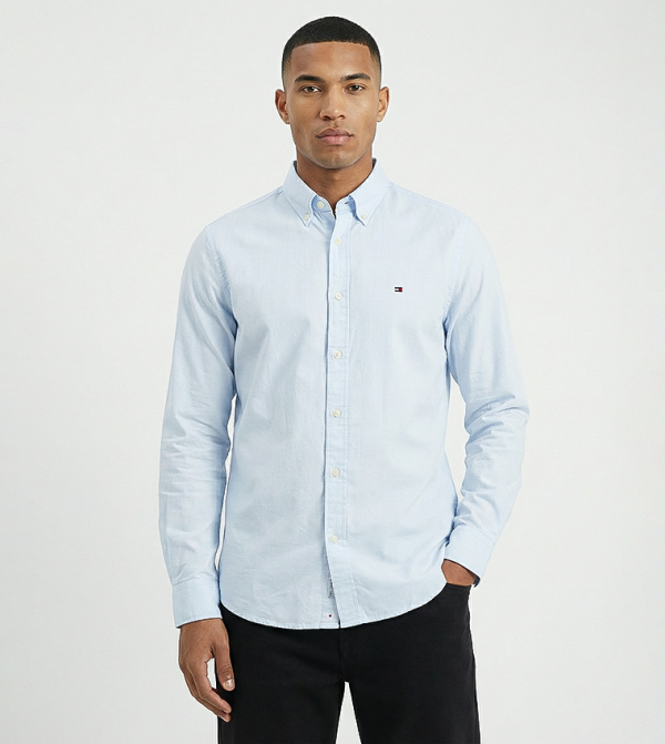 قميص فليكس بوبلين كم طويل