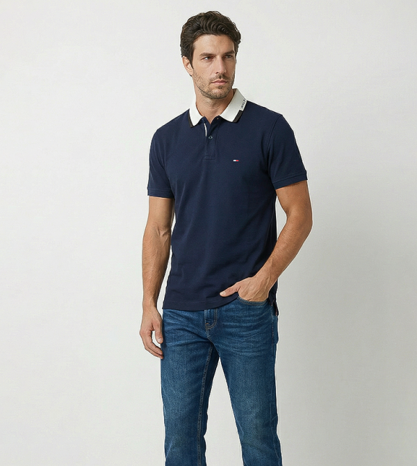 Short Sleeves Pique Grafic Polo T-Shirt