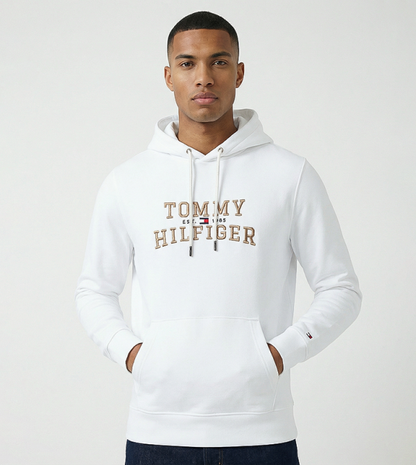 Logo Embroidered Long Sleeves Hoodie