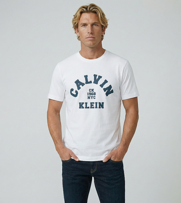 Logo Printed Short Sleeves Casual T-Shirt