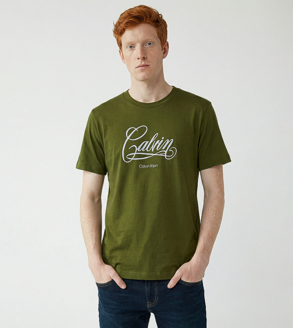 تيشيرت كاجوال كم قصير بطبعة شعار