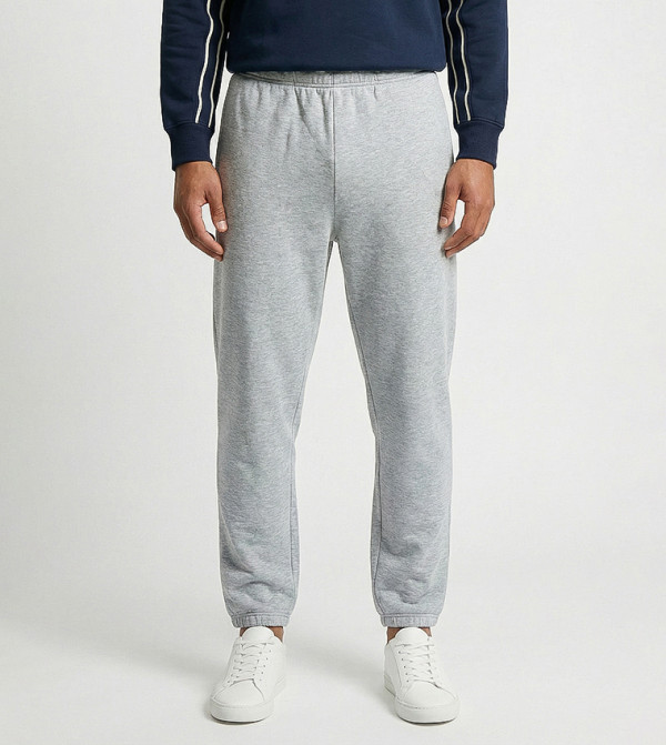 Solid Elastic Waist Joggers