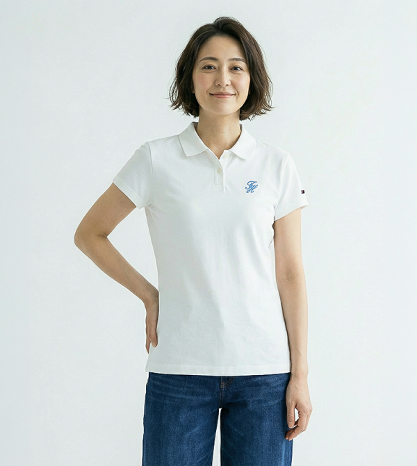 Monogram Embroidered Slim Fit Polo T-Shirt