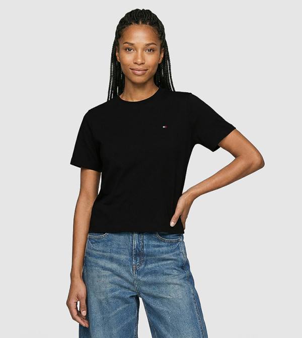 Flag Embroidered Short Sleeves T-Shirt