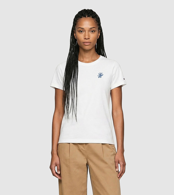 Monogram Embroidered Crew Neck T-Shirt