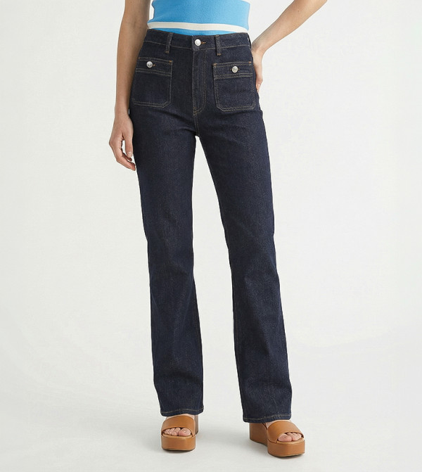 Washed High Waist Bootcut Jeans
