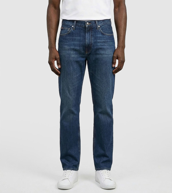 Faded Mid Rise Straight Fit Jeans