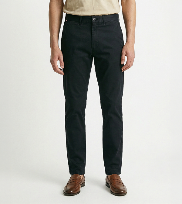 DOVER Solid Button Closure Trousers