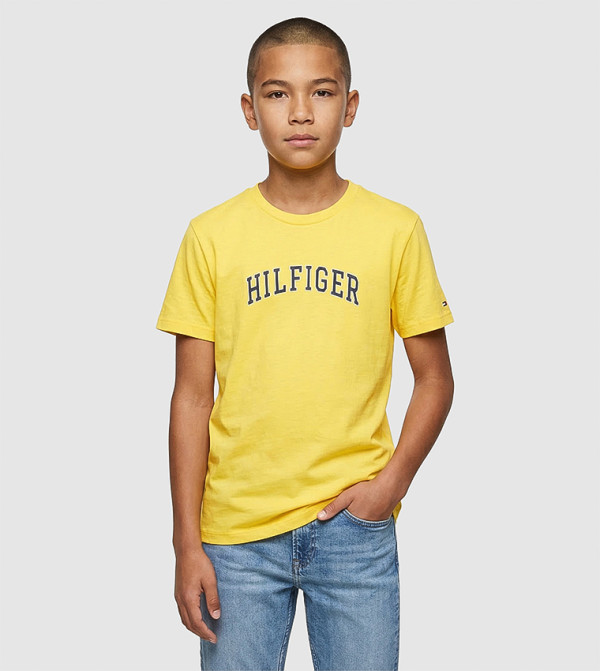 Logo Printed Short Sleeves Varsity T-Shirt