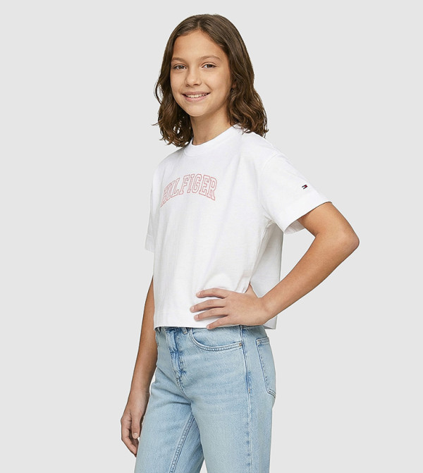Logo Printed Short Sleeves Varsity T-Shirt