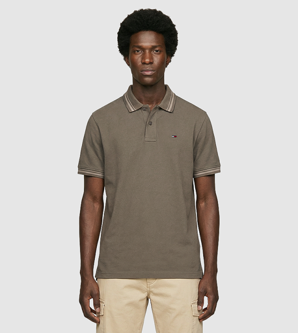 Logo Detail Tipped Polo T-Shirt