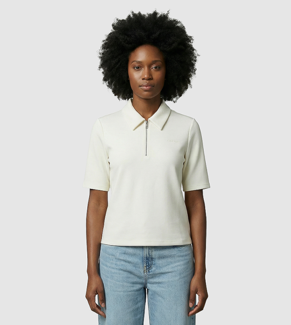 Logo Printed Short Sleeves Spacer Polo T-Shirt