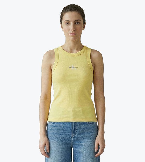Ribbed Crew Neck Tank Top