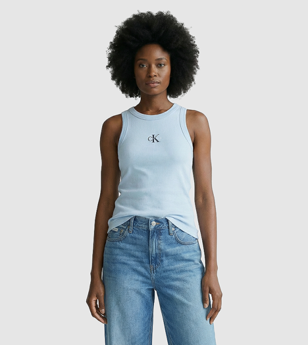 Ribbed Crew Neck Tank Top