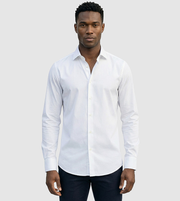 قميص كاجوال سادة كم طويل