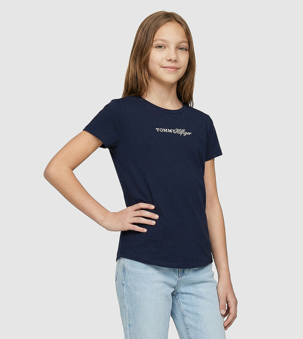 تيشيرت كاجوال كم قصير بطبعة شعار