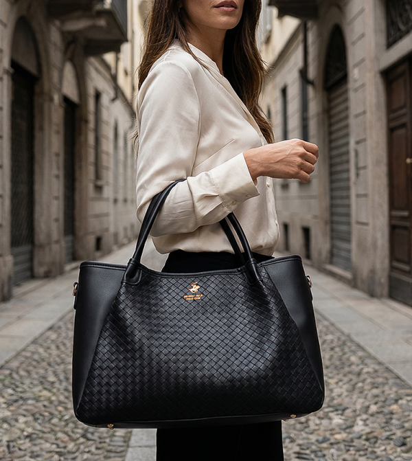 Braided Tote Bag with Pouch