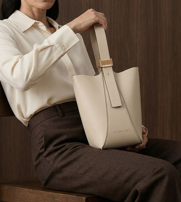 EDNA Logo Detail Bucket Bag