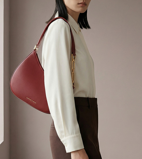 AGATHA Chain Detail Asymmetric Shoulder Bag