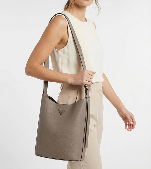 MERIDIAN II Logo Plaque Bucket Bag