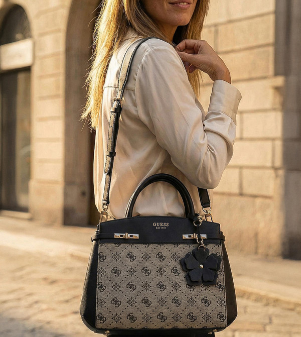 MELINDA Logo Patterned Satchel Bag