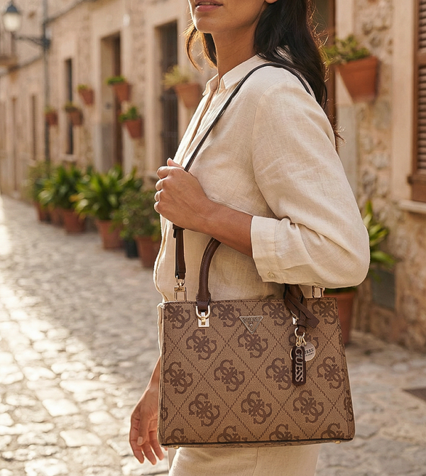 NOELLE II Logo Patterned Mini Satchel Bag