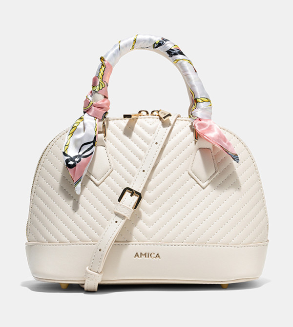 JUNES Scarf Detail Puffer Satchel Bag