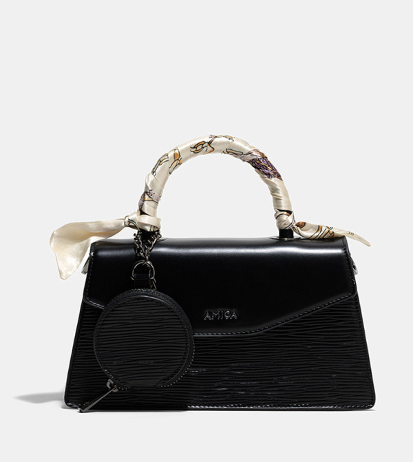 NOEMI Scarf Detail Top Handle Bag