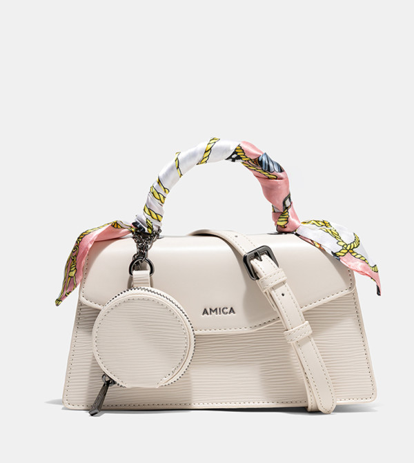 NOEMI Scarf Detail Top Handle Bag