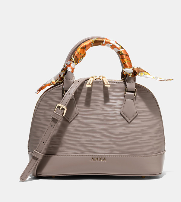 CARLA Textured Scarf Detail Satchel Bag