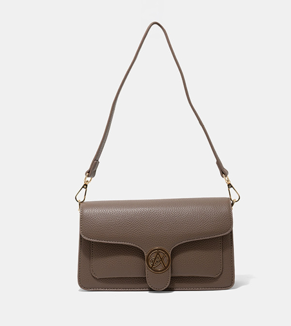 AMI Textured Flap Shoulder Bag