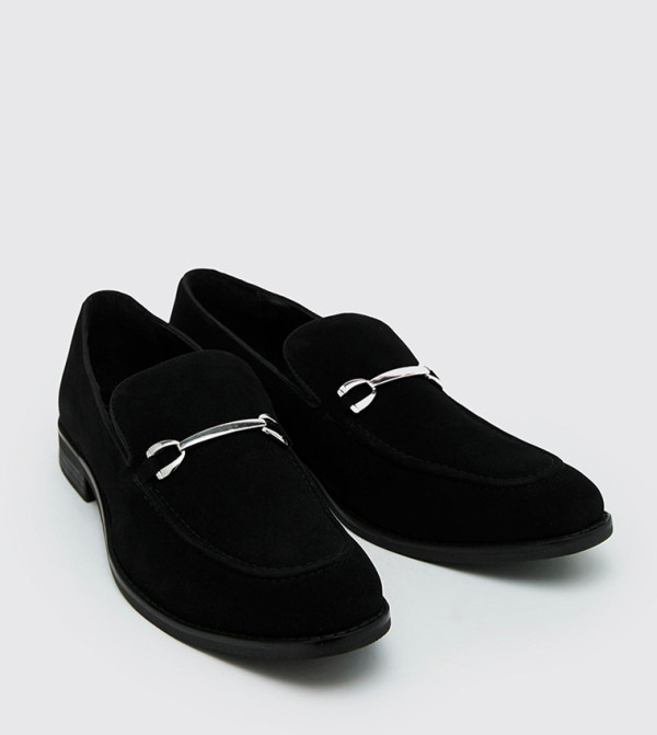 Faux Suede Snaffle Loafers