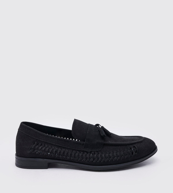 Faux Suede Weave Loafers