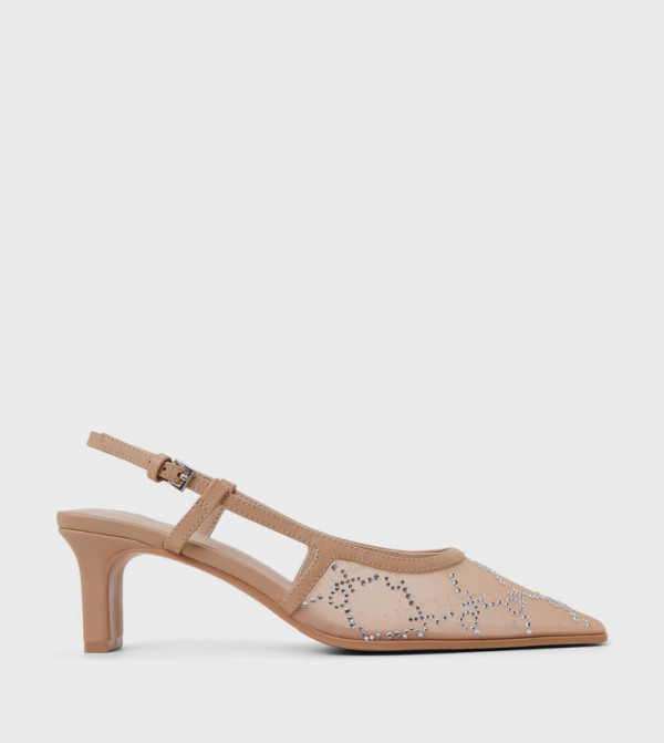 AMOURA Embellished Slingback Pumps