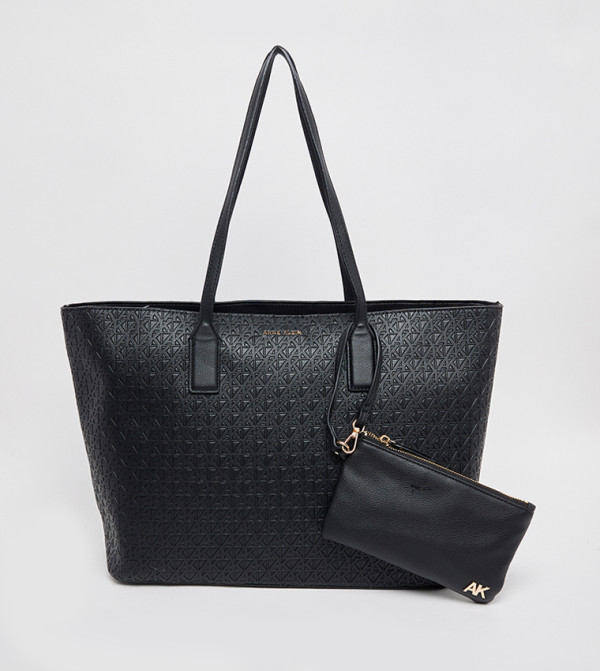 Textured Tote Bag with Coin Pouch
